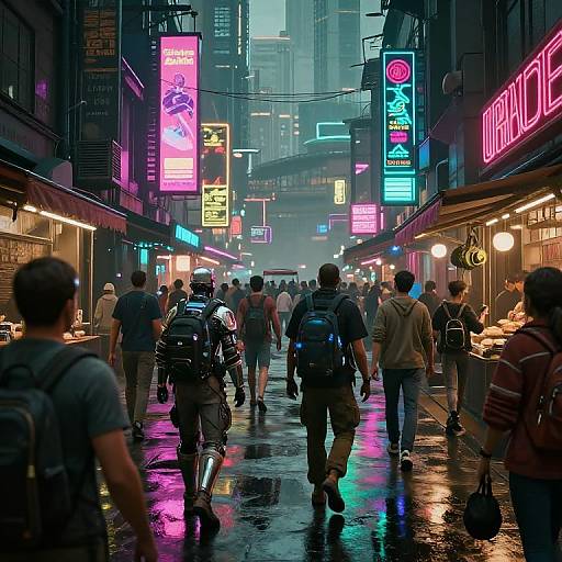 Cyberpunk 2077 Neon Street Market