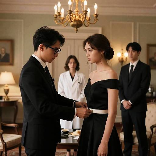 Elegant Room Interaction with Four Individuals