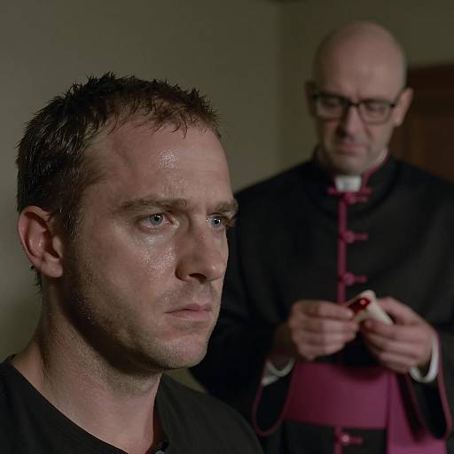 Intense Portrait of Two Men in Shadows