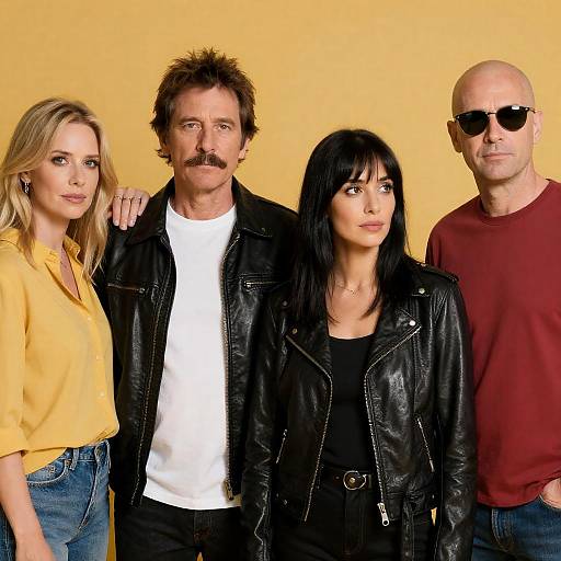 Group Portrait Against a Yellow Background