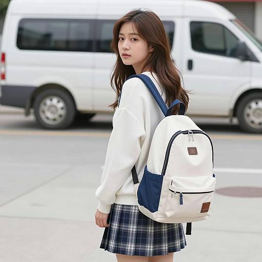 Urban Portrait of Asian Woman in Sweater