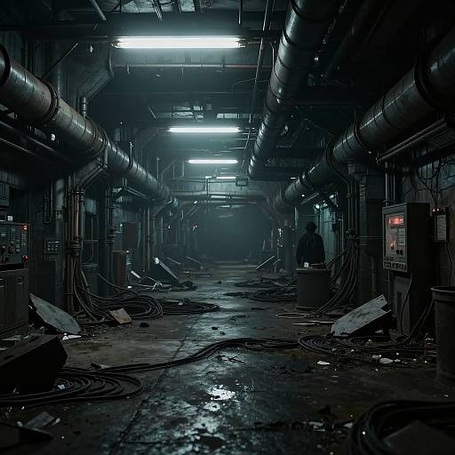 Dystopian Underground Cityscape