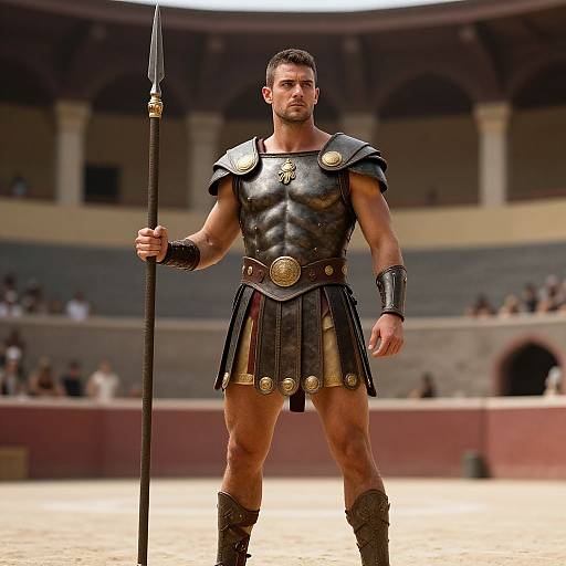 Heroic Gladiator in Ancient Arena