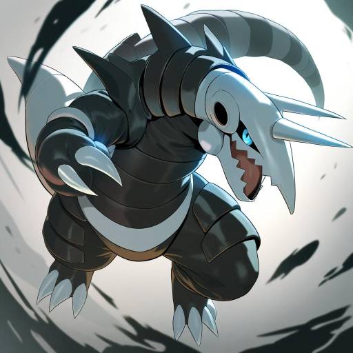 Illustration of Aggron, pokemon in the style of Solar (happymonk)