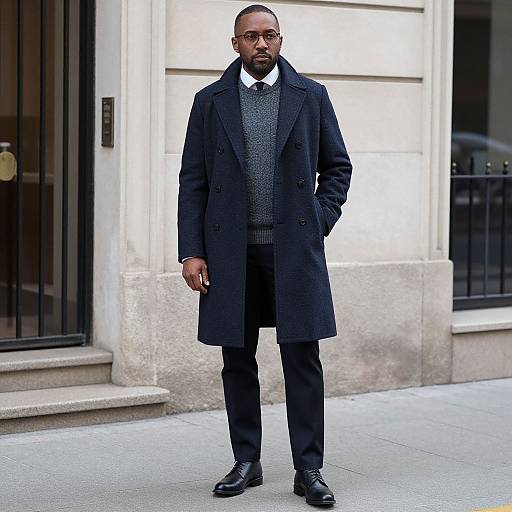 Stylish Man in Coat and Sweater