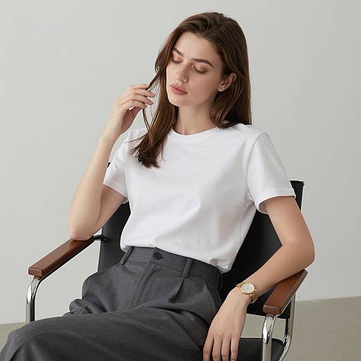 Relaxed Portrait of a Woman in Gray