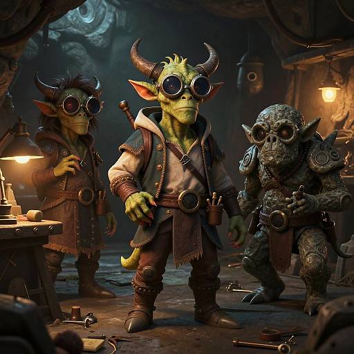 D&D Kobold, Halfling, and Golem Inventors