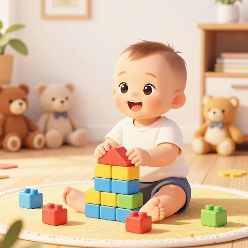 Joyful Baby Bangchan with Blocks