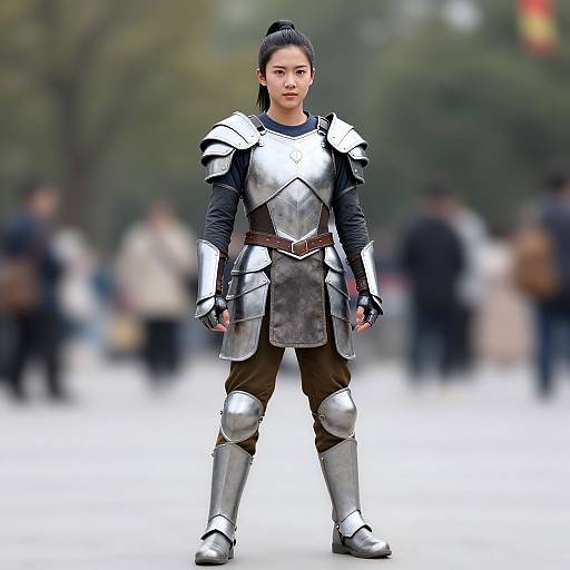 Male Warrior in Armor Outdoors