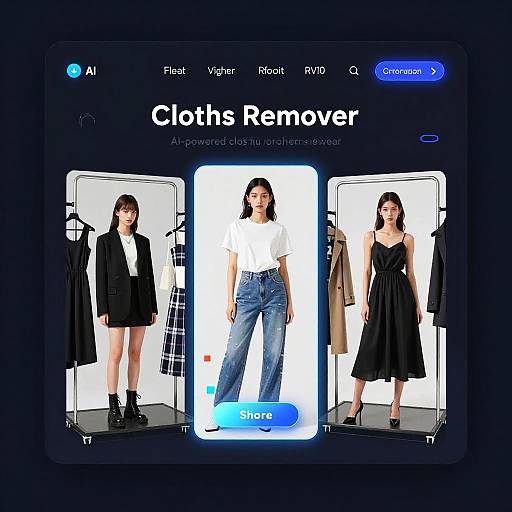 AI Clothes Remover Dark Mode UI