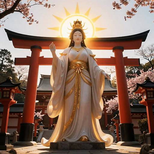 Amaterasu Radiant Sun Goddess at Shrine