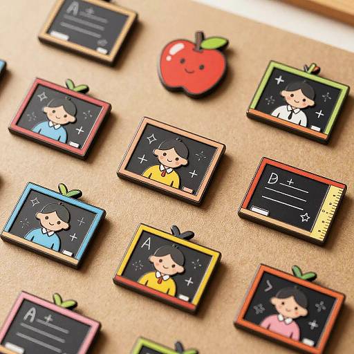 Cute Teacher-Themed Enamel Pins Design