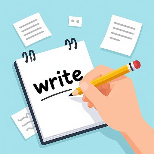 Cheerful Hand Writing Clip Art