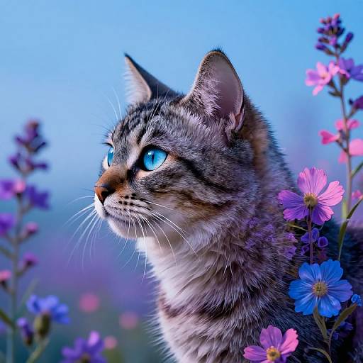 3D Double Exposure Cat Profile