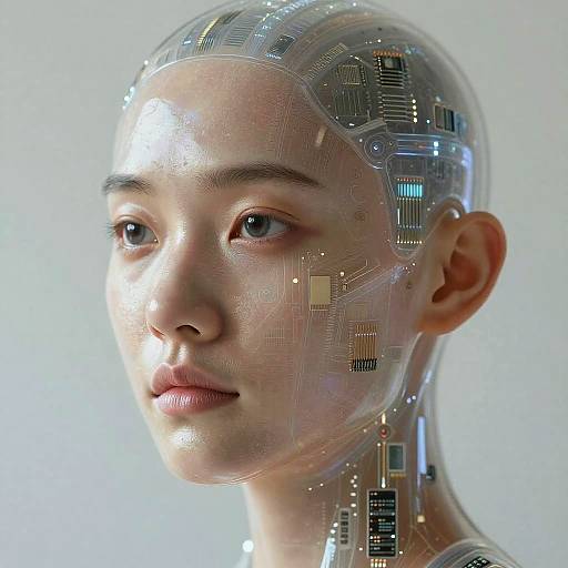 Sci-Fi Synthetic Face Close-Up