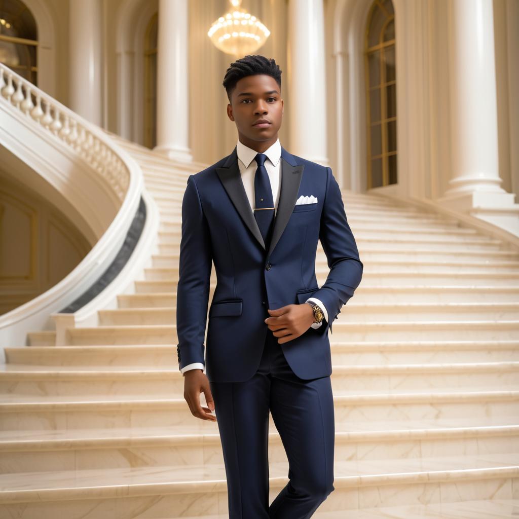 Elegant Young Man in Tailored Suit