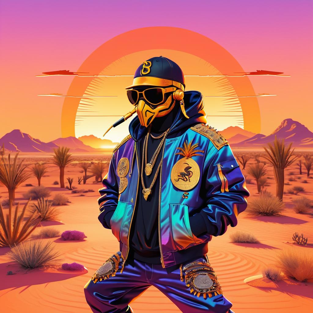 Rapper Scorpion in a Desert Sunset