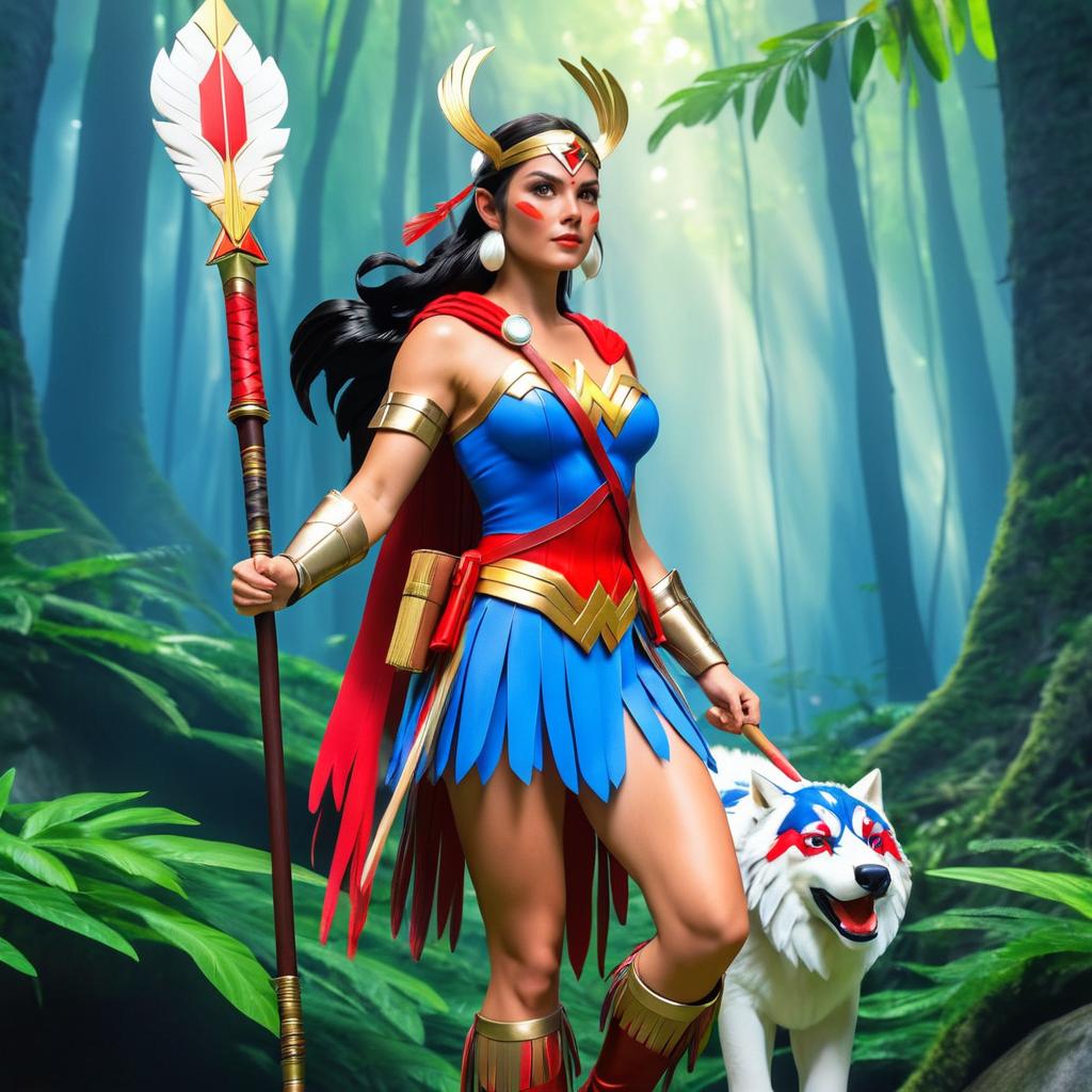 Wonder Woman Meets Princess Mononoke Style