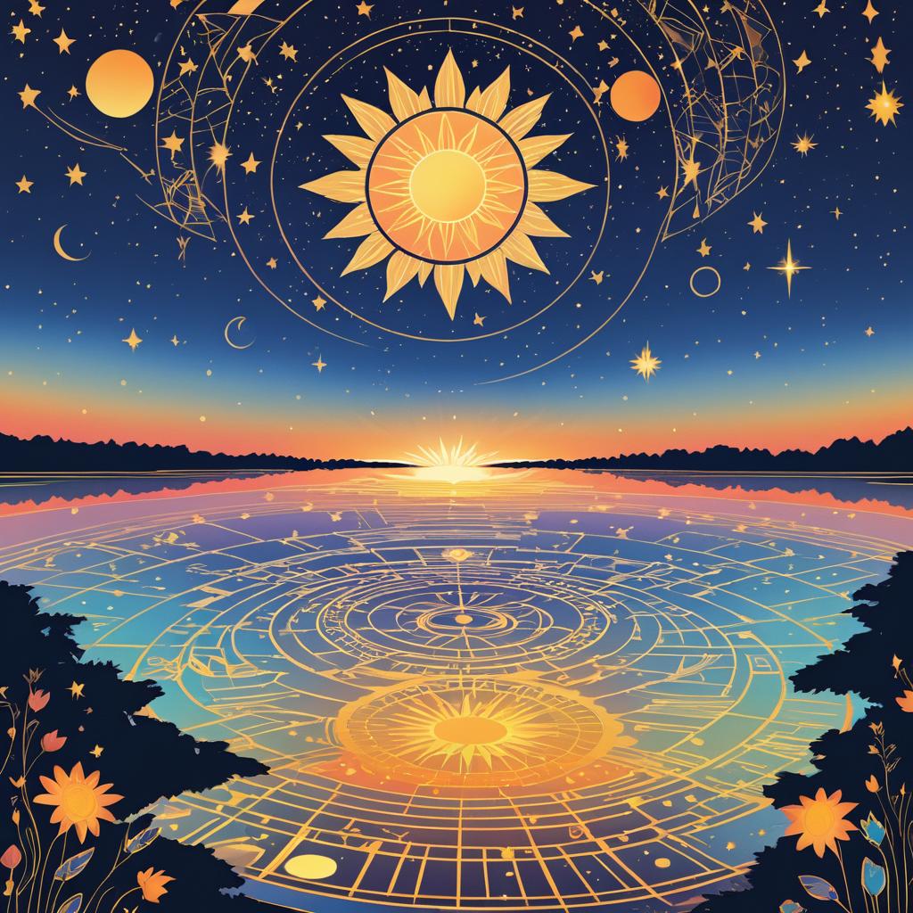 Whimsical Tarot Card: Sun's Journey