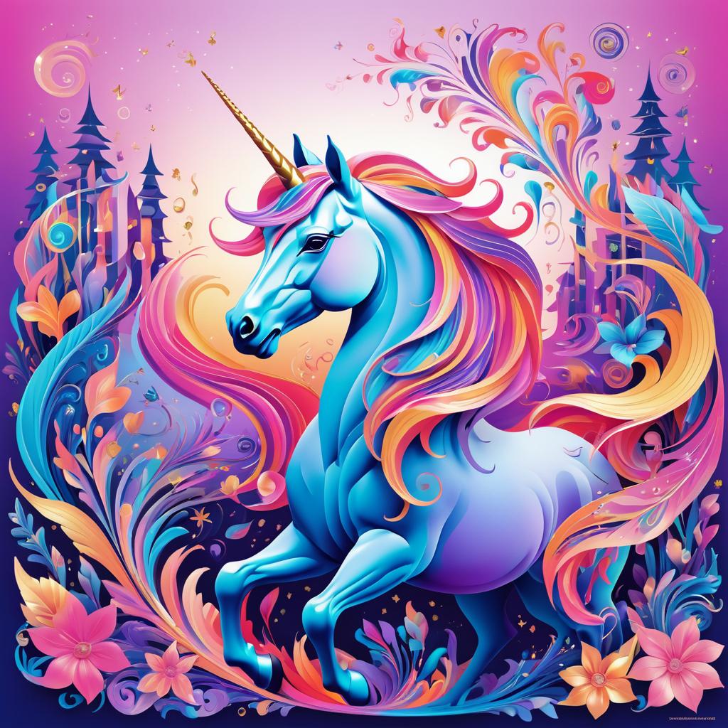 Surreal Unicorn with Vibrant Aesthetics