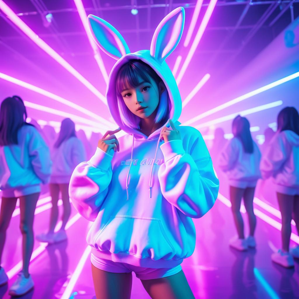 Dancing Bunny Girl at Neon Rave