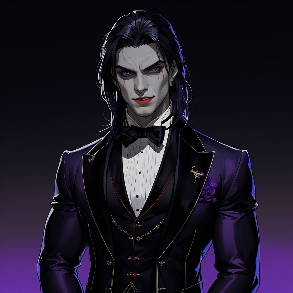 Elegant Undead Aristocrat in Twilight Scene