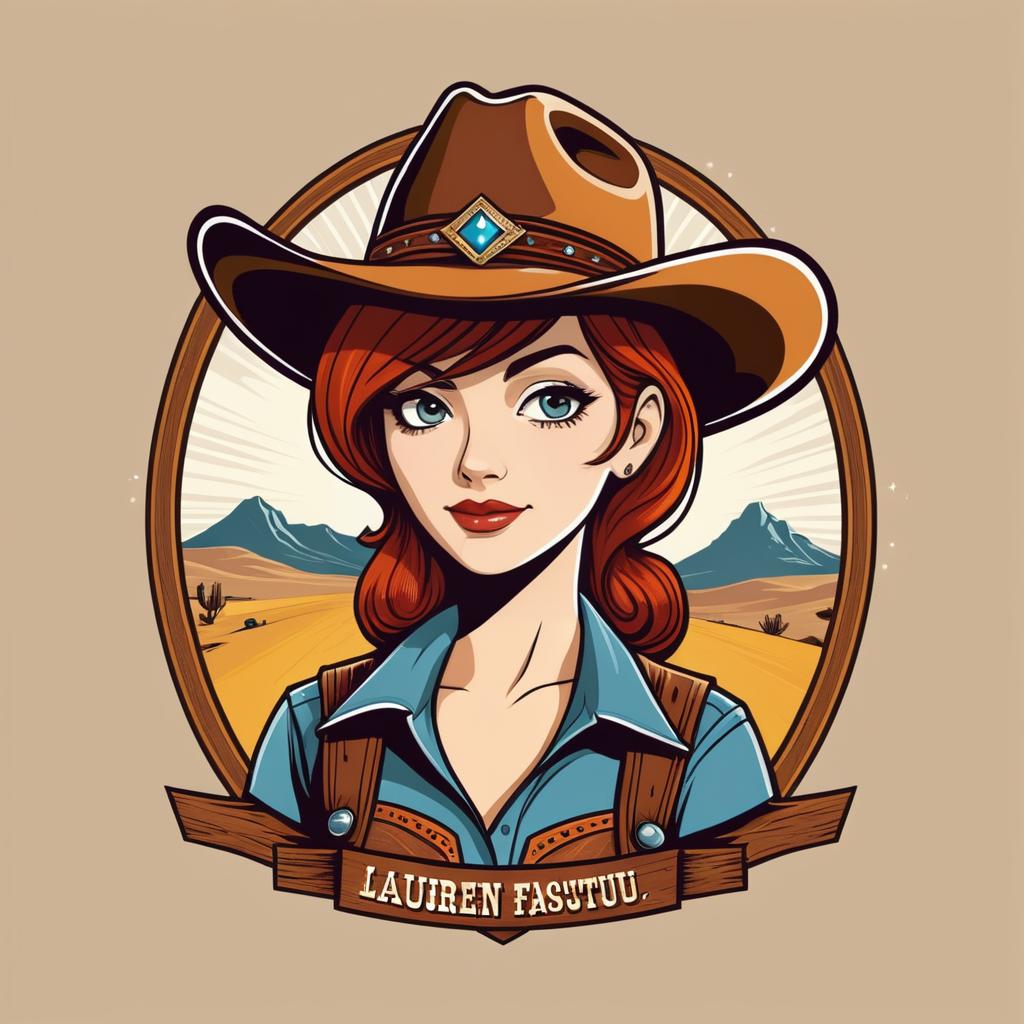 Vintage Western Cartoon T-Shirt Design