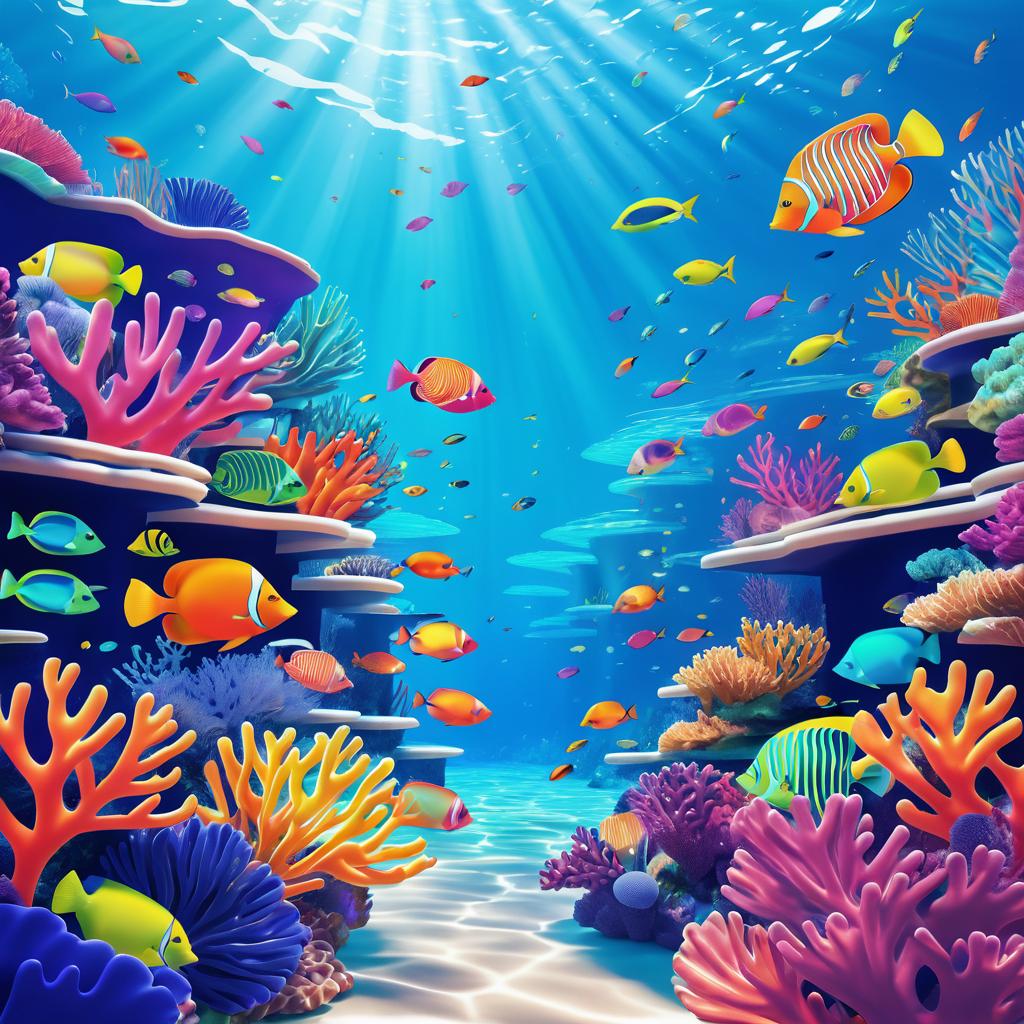 Vibrant Underwater Coral Reef Illustration