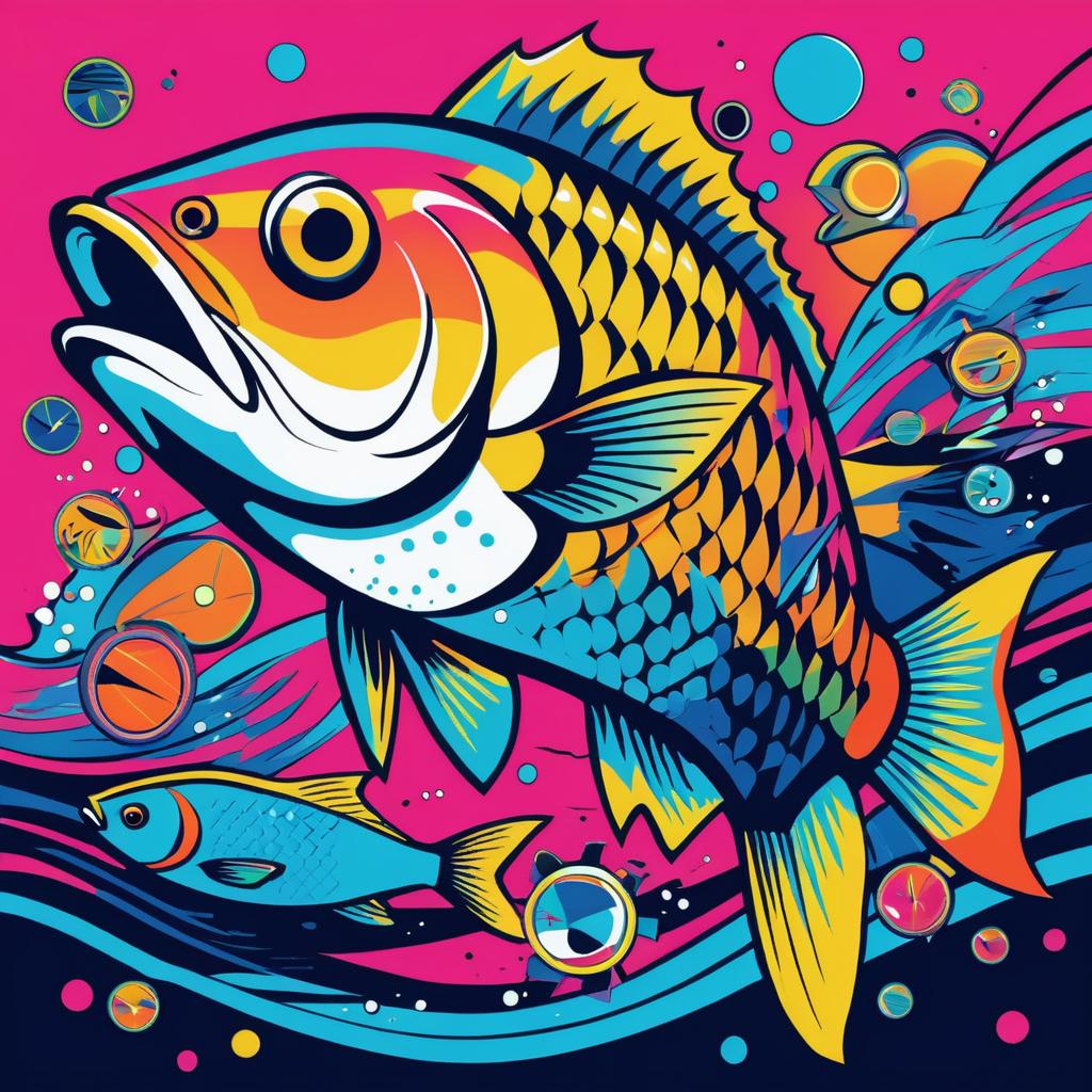 Vibrant Pop Art Fish Illustration