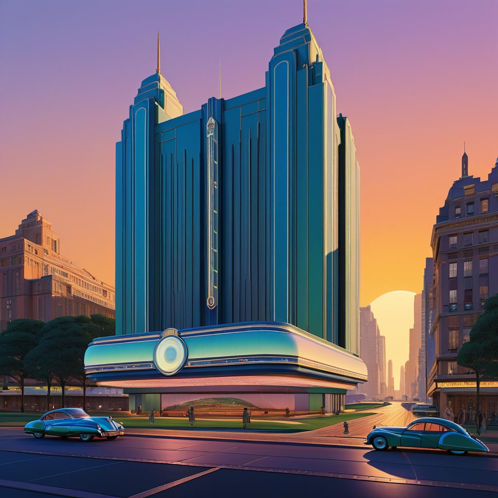 Epic Art Deco Theater at Sunset