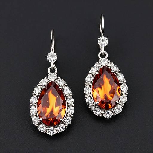 Elegant Fire Lampwork Swarovski Earrings
