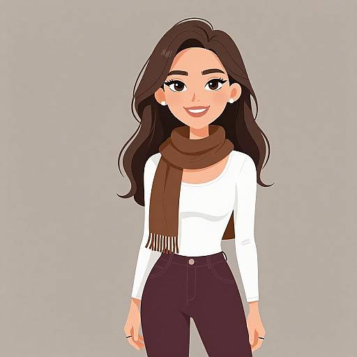 Smiling Woman in Casual Chic Outfit