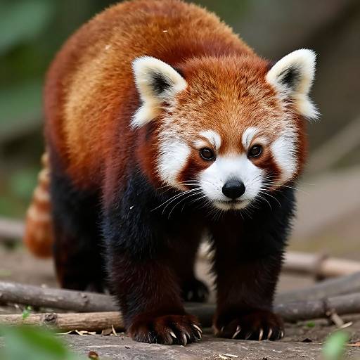 Realistic Comic Red Panda in Stocks