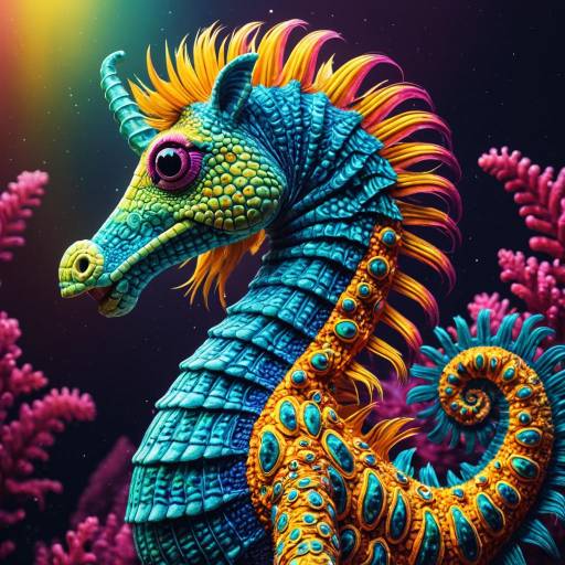 Colorful Psychedelic Seahorse Muppet Colorful Psychedelic Seahorse Muppet