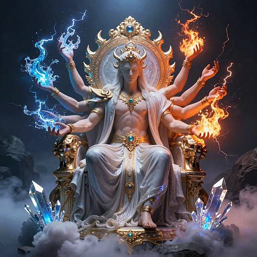 Multi-Armed Elemental Fantasy God