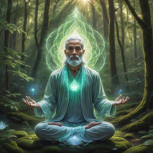 Majestic Sage Meditating in Tranquil Forest