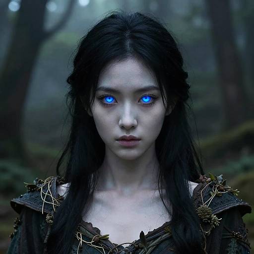 Mystical Pale-Skinned Forest Character