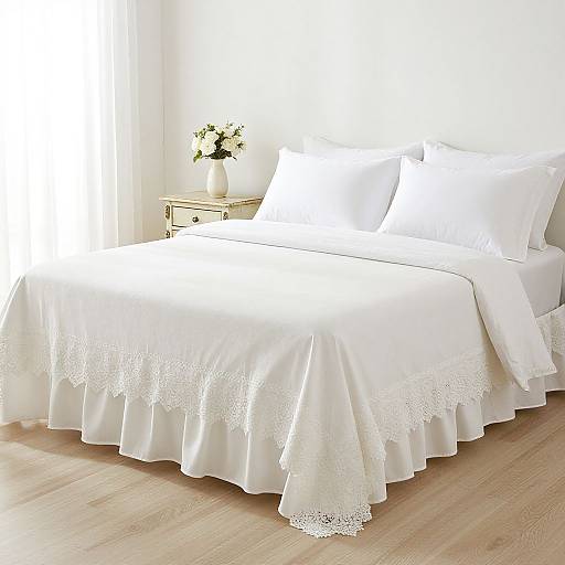 Elegant White King-Size Bed Setup