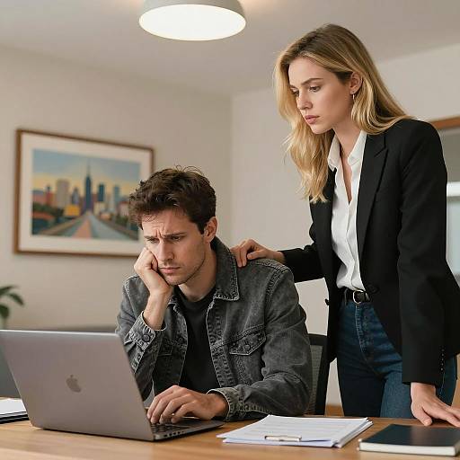 Concerned Discussion in Office Setting