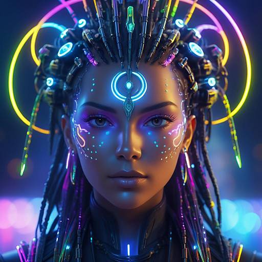 Cyberpunk Cyborg Medusa Portrait