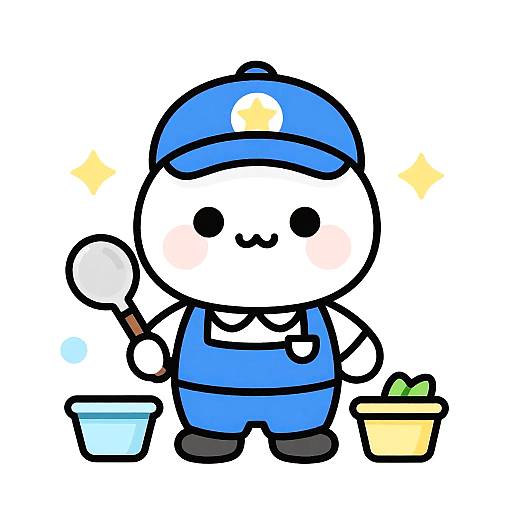 Cheerful Chibi Bus Driver Character