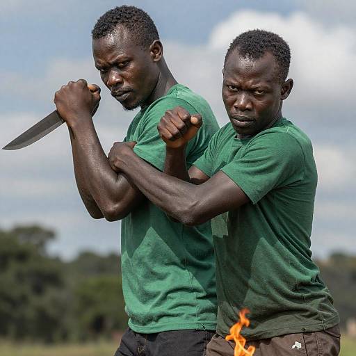 Intense Combat Readiness in a Forest