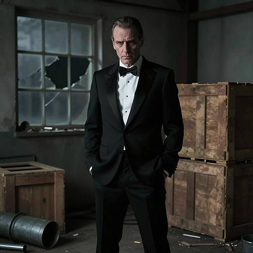 Mysterious Man in Industrial Setting