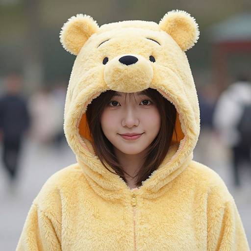 Realistic Pooh Costume Cosplay Girl
