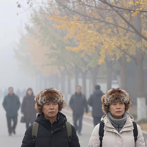 Winter Scene with Foggy Background