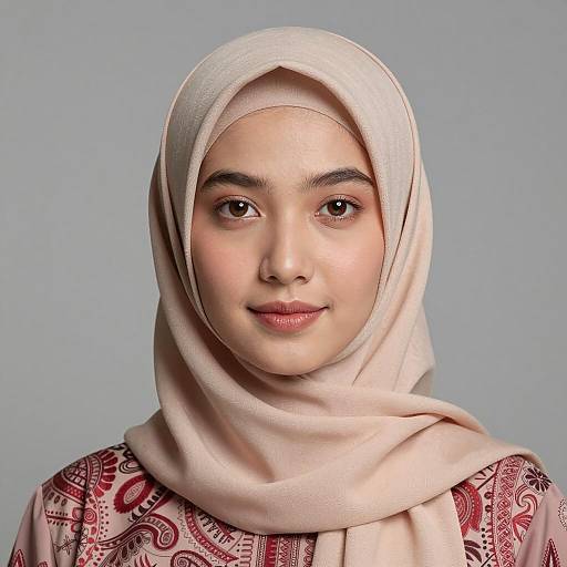 Elegant Young Woman in Traditional Hijab