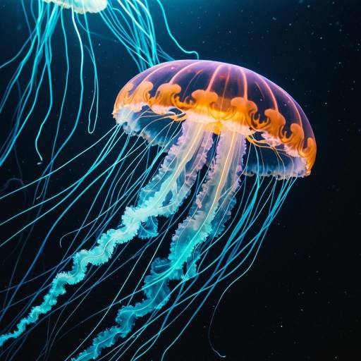 Vibrant 80s Anime Bioluminescent Jellyfish Vibrant 80s Anime Bioluminescent Jellyfish