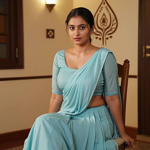 Elegant Woman in Traditional South Indian Wear