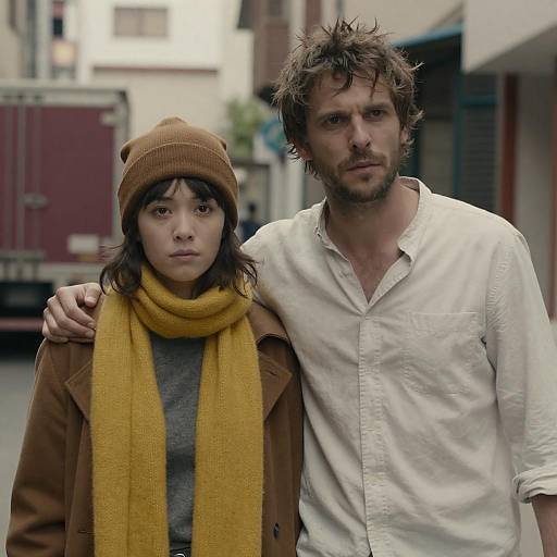 Man and woman in urban alley