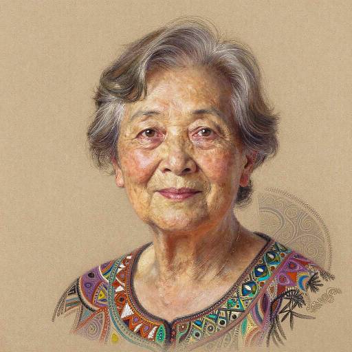Gentle Elderly Woman Pastel Portrait